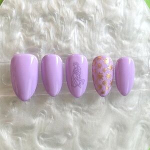 Rapunzel Inspired Handmade Gel Press on Nails